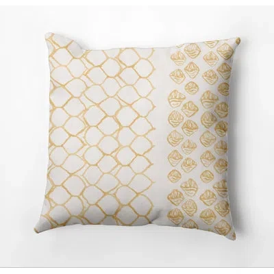 E By Design Square Pillow Cover & Insert In Yellow