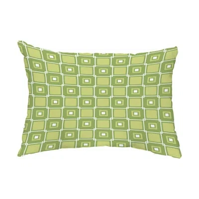 E By Design Square Pop Outdoor Rectangular Pillow Cover & Insert In Green