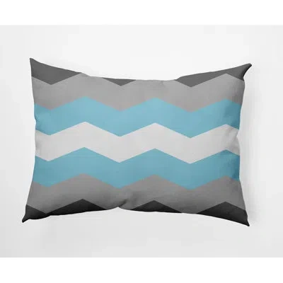 E By Design Stallworth Chevron Decorative Throw Pillow In Blue,gray