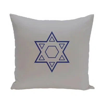 E By Design Star Of David Remove Square Pillow Cover & Insert In Gray,blue