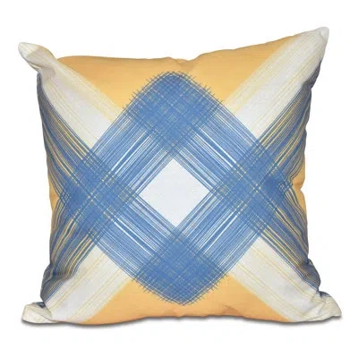 E By Design String Art Print Square Throw Pillow In Yellow