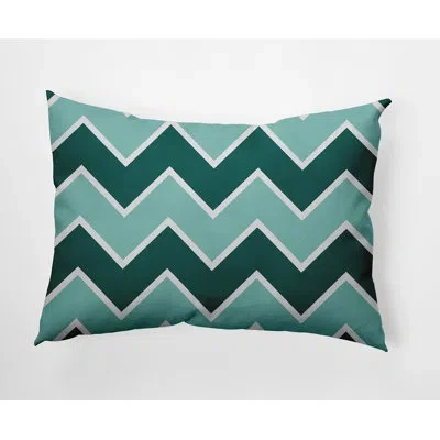 E By Design Stripe A Balance Lumbar Rectangular Indoor/outdoor Pillow In Teal