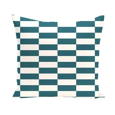 E By Design Stripe A Balance Square Pillow Cover & Insert In Teal