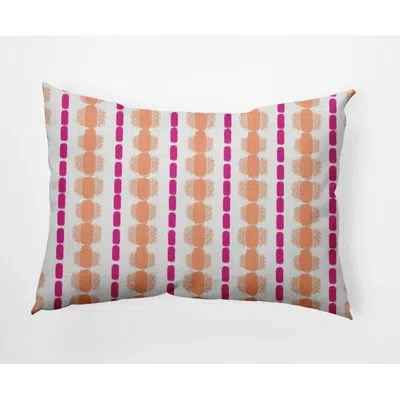 E By Design Stripe Decorative Lumbar Throw Pillow In Orange,orchid