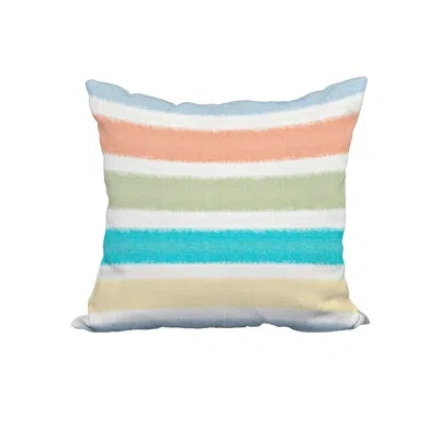 E By Design Stripe Square Cotton Pillow Cover And Insert In Light Blue