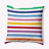 E By Design Striped Polyester Throw Pillow In Blue