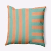 E By Design Striped Polyester Throw Pillow In Orange