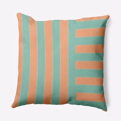 E By Design Striped Polyester Throw Pillow In Orange