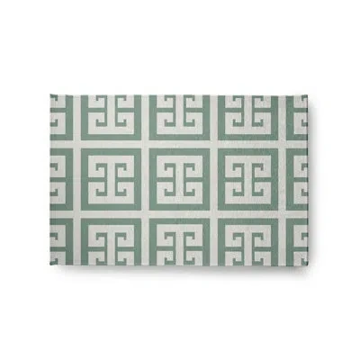 E By Design Subline Geometric Flatweave Sage Area Rug