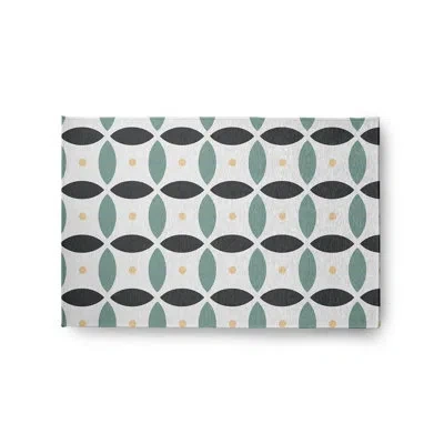 E By Design Subline Geometric Machine Woven Chenille Area Rug In Blue/beige In Blue;beige