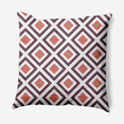 E By Design Subline Square Pillow Cover & Insert In Purple,coral