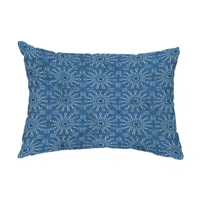 E By Design Sun Tile Indoor/outdoor Lumbar Pillow In Blue