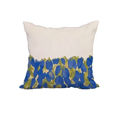 E By Design Sunset Tulip Garden Square Cotton Pillow Cover And Insert In Blue