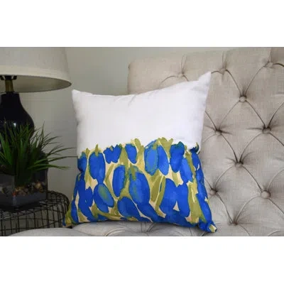 E By Design Sunset Tulip Square Pillow Cover And Insert In Blue