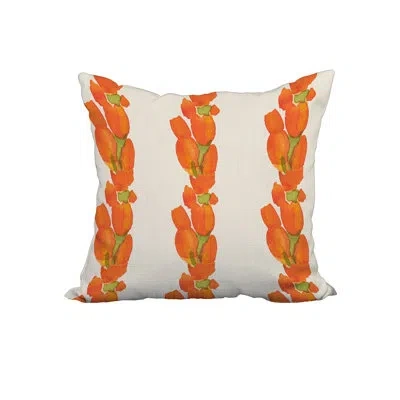 E By Design Sunset Tulip Square Throw Pillow In Orange