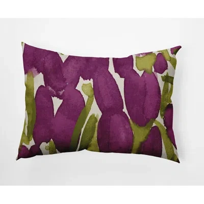 E By Design Sunset Tulip Tulip Lumbar Pillow In Purple