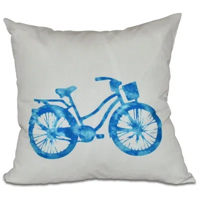 E By Design Surf, Sand, & Sea Life Cycle Outdoor Pillow Cover & Insert In Turquoise