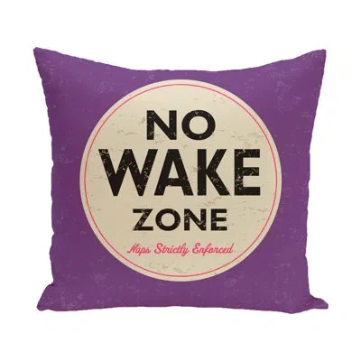 E By Design Surf, Sand, & Sea Nap Zone Word Square Pillow Cover And Insert In Purple