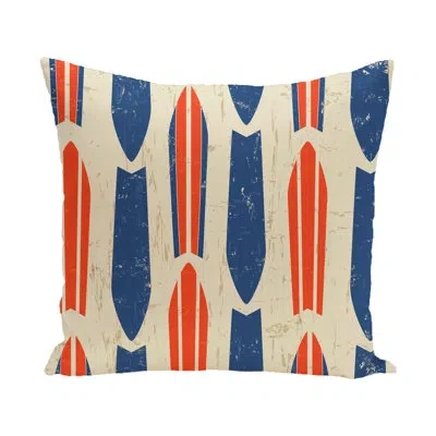 E By Design Surf, Sand, & Sea Square Pillow Cover And Insert In Orange