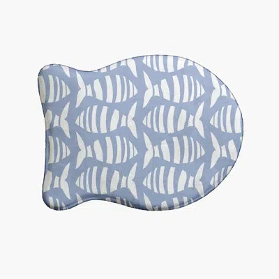 E By Design Swimming School Fish Shape Pet Feeding Placemat In Blue