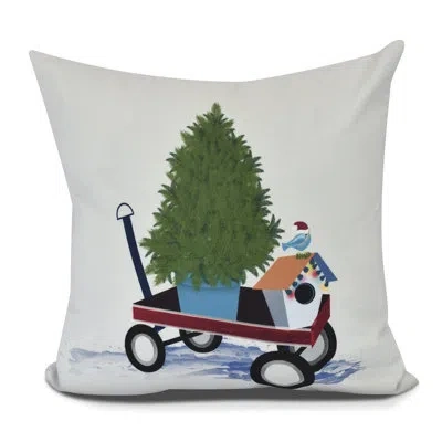 E By Design Take Me Home Outdoor Square Pillow Cover & Insert In Light Gray