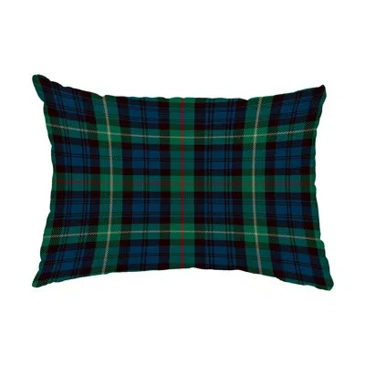 E By Design Tartan Outdoor Rectangular Pillow Cover And Insert In Blue