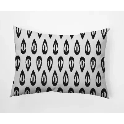 E By Design Tears Outdoor Rectangular Pillow Cover & Insert In Black