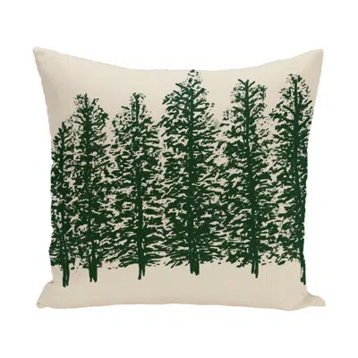 E By Design Through The Woods Flower Square Pillow Cover & Insert In Green