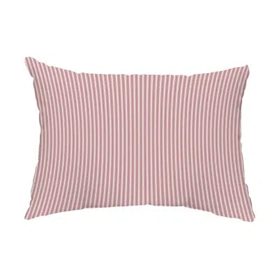 E By Design Ticking Stripe Outdoor Rectangular Pillow Cover & Insert In Pink