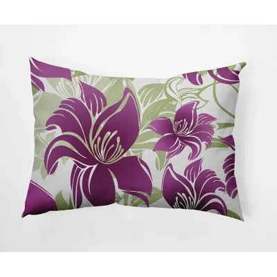 E By Design Tree Mallow Outdoor Rectangular Pillow Cover And Insert In Purple