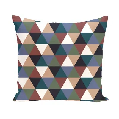 E By Design Triangles! Outdoor Square Pillow Cover & Insert In Mahogany