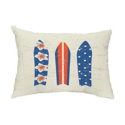 E By Design Triple Surf Outdoor Rectangular Pillow Cover & Insert In Blue