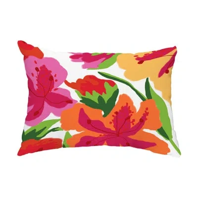 E By Design Tropical Floral Indoor/outdoor Lumbar Pillow