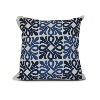 E By Design Tropical Resort Outdoor Square Pillow Cover And Insert In Blue