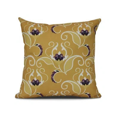 E By Design Tropical Resort Outdoor Square Pillow Cover & Insert In Gold