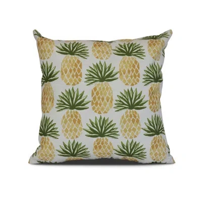 E By Design Tropical Resort Outdoor Square Pillow Cover & Insert In Green