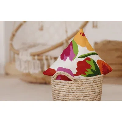 E By Design Tropical Resort Print Outdoor Square Pillow Cover & Insert