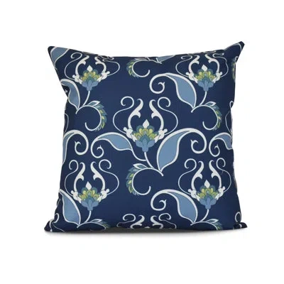 E By Design Tropical Resort Square Pillow Cover & Insert In Blue