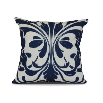E By Design Tropical Resort Square Pillow Cover & Insert In Blue Floral