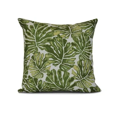 E By Design Tropical Resort Square Pillow Cover & Insert In Green
