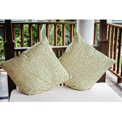E By Design Tropical Resort Woven Tiki Square Throw Pillow In Green