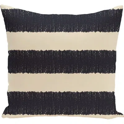 E By Design Twisted Stripe Print Square Pillow Cover And Insert In Navy Blue