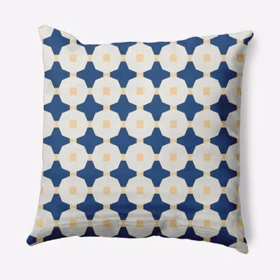 E By Design Up Decorative Throw Pillow In Dark Cobalt Blue,yellow
