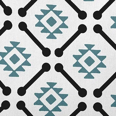 E By Design Upscale Getaway Geometric Indoor/outdoor Reversible Throw Pillow In Mineral Blue Geometric