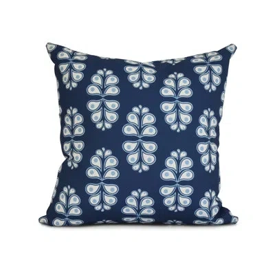 E By Design Upscale Getaway Outdoor Square Pillow Cover And Insert In Navy Blue