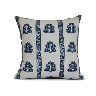 E By Design Upscale Getaway Outdoor Square Pillow Cover And Insert In Navy Blue