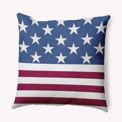 E By Design Usa Flag Decorative Throw Pillow In Nautical Navy Geometric