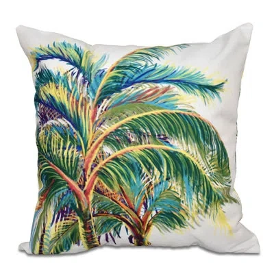 E By Design Vacation Square Throw Pillow In White