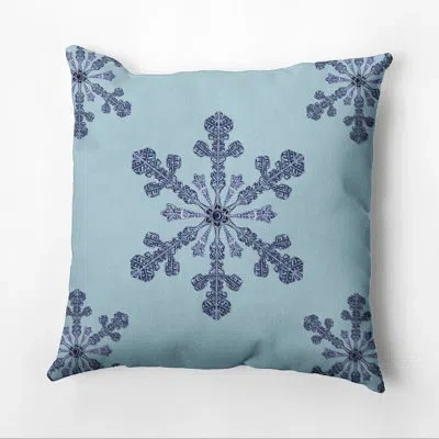 E By Design Vail Holiday Print Square Pillow Cover And Insert In Light Blue