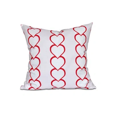 E By Design Valentine's Day Heart Chain Square Pillow Cover And Insert In Fuchsia